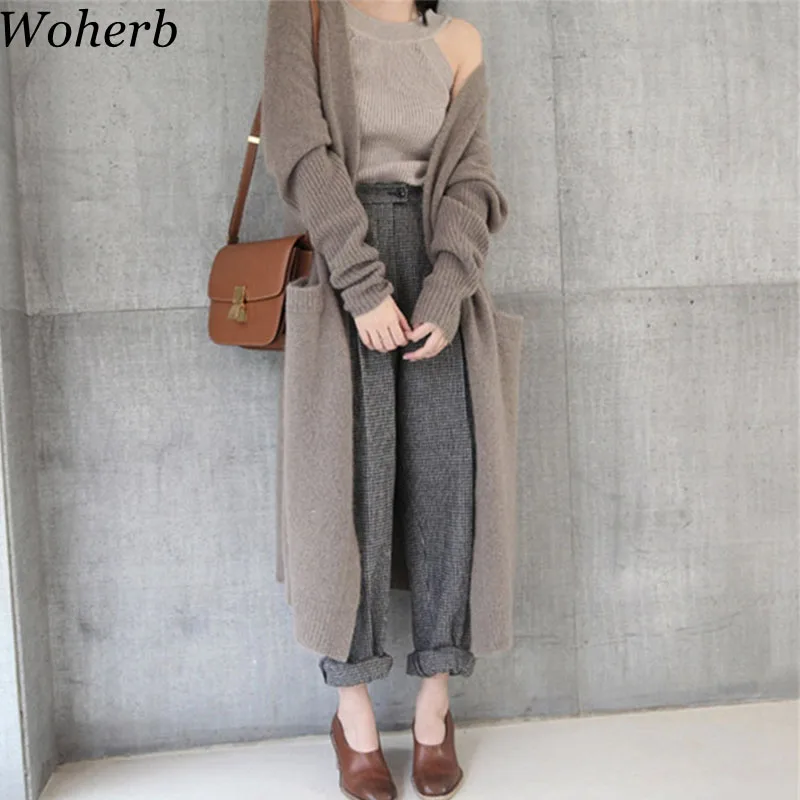 Woherb 2019 Korean Streetwear Knitted Cardigan Women Loose Long Winter Sweater Coat Loose Casual cardigans feminino 20337
Woherb 2019 Korean Streetwear Knitted Cardigan Women Loose Long Winter Sweater Coat Loose Casual cardigans feminino 20337