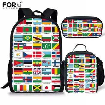 FORUDESIGNS 3pcs/set World National Flag School Bags for Girls Backpack Schoolbag In Primary Students Children Book Bag Mochilas
FORUDESIGNS 3pcs/set World National Flag School Bags for Girls Backpack Schoolbag In Primary Students Children Book Bag Mochilas