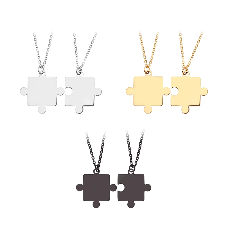 2 PCS Stainless Steel Puzzle Necklace For Men Woman Couples Puzzle Pendant Necklace Best Friend Jewelry Link Chain Chocker Gift
2 PCS Stainless Steel Puzzle Necklace For Men Woman Couples Puzzle Pendant Necklace Best Friend Jewelry Link Chain Chocker Gift
