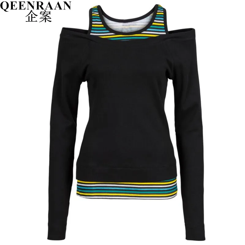 2019 New Women Stripes Stitching O-neck T shirt Fashion Ladies Sexy Strapless Long Sleeve Tshirt Spring Autumn Female Tops Tees
2019 New Women Stripes Stitching O-neck T shirt Fashion Ladies Sexy Strapless Long Sleeve Tshirt Spring Autumn Female Tops Tees