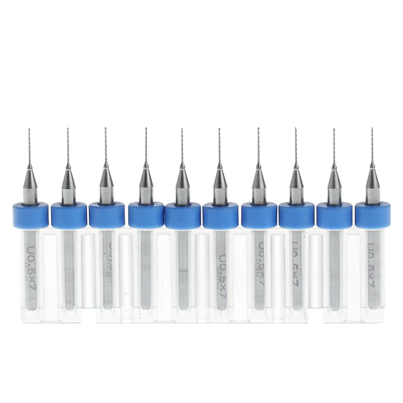 10Pcs 0.5mm Tip 1/8" Shank Spiral Flute Tungsten Carbide Micro PCB Drill Bit
10Pcs 0.5mm Tip 1/8" Shank Spiral Flute Tungsten Carbide Micro PCB Drill Bit