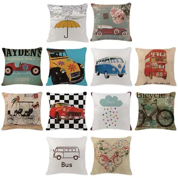 Vintage Traffic Printing Cotton Linen Cushion Cover Decorative Pillowcase Cartoon Bicycle Bus Pillow Cover Home Living
Vintage Traffic Printing Cotton Linen Cushion Cover Decorative Pillowcase Cartoon Bicycle Bus Pillow Cover Home Living