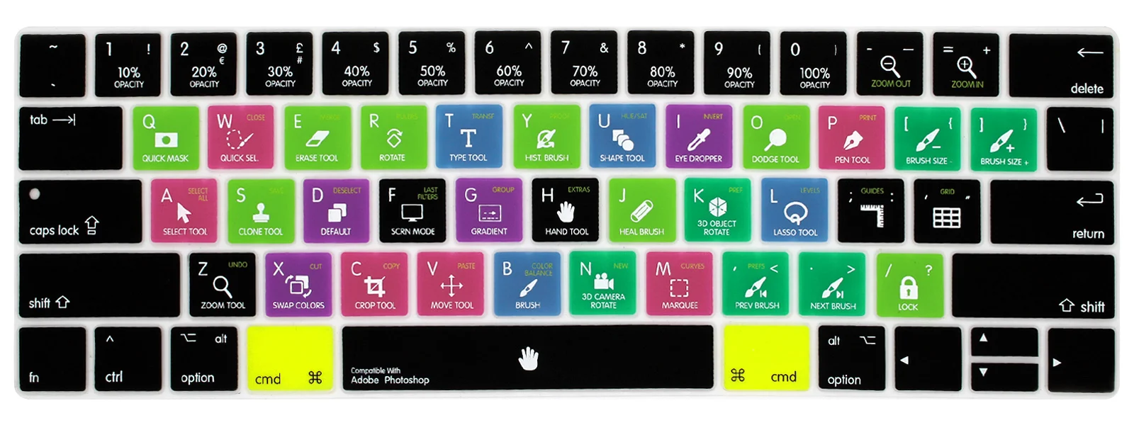 Photoshop PS Shortcut Hotkey Keyboard Cover Skin Protector For Apple 2016 MacBook Pro Retina 13" 15" with Touch ID and TouchBar
Photoshop PS Shortcut Hotkey Keyboard Cover Skin Protector For Apple 2016 MacBook Pro Retina 13" 15" with Touch ID and TouchBar