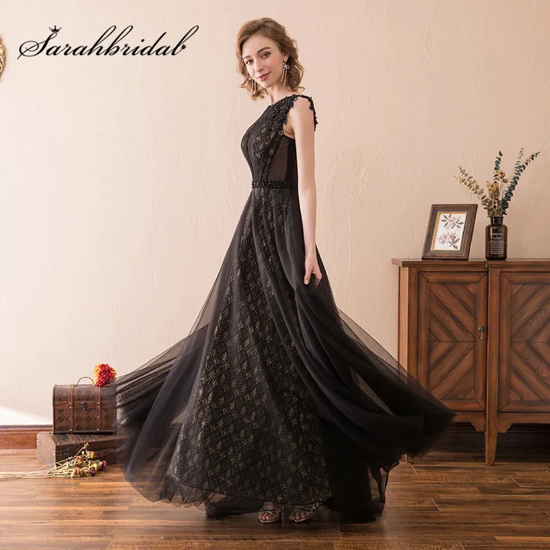 Real Picture Black Lace Appliques Evening Dresses 2018 Elegant Long Prom Party Gown Zipper Back Women Formal A Line Dress SQS060
Real Picture Black Lace Appliques Evening Dresses 2018 Elegant Long Prom Party Gown Zipper Back Women Formal A Line Dress SQS060