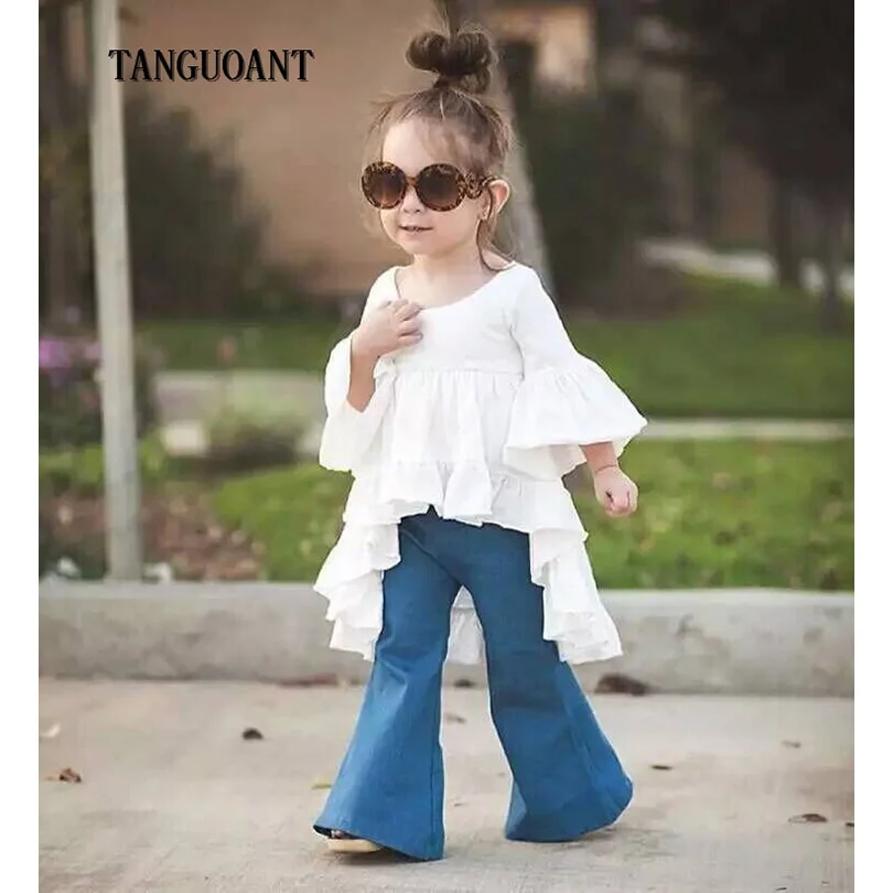 TANGUOANT Toddler Flare Sleeve Kids Baby Girls clothes Long Sleeve Basic Dress Girl White Holiday Clothes O-neck Dresses
TANGUOANT Toddler Flare Sleeve Kids Baby Girls clothes Long Sleeve Basic Dress Girl White Holiday Clothes O-neck Dresses