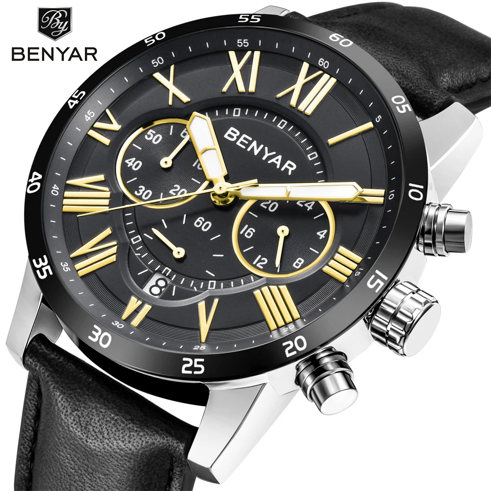 

Reloj Hombre 2019 Top Brand Luxury BENYAR Fashion Chronograph Sport Mens Watches Military Quartz Watch Clock Relogio Masculino