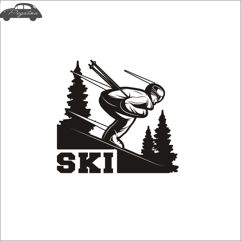 Pegatina Skiing Sticker Winter Sports Snow Decal Ski Posters Vinyl Wall Decals Decor Mural Skiing Sticker