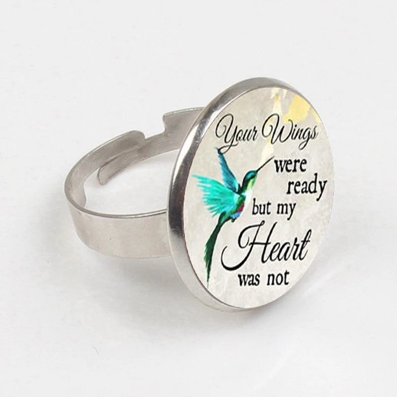 2019 Commemorating the charm ring, your wings are ready but my heart is not, losing loved ones in memory, sadness or loss
2019 Commemorating the charm ring, your wings are ready but my heart is not, losing loved ones in memory, sadness or loss