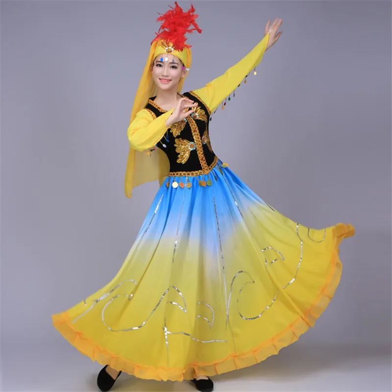 New style Xinjiang national female clothes Oriental Dance Costumes Stage dress colorful performance wear Chinese dance costumes
New style Xinjiang national female clothes Oriental Dance Costumes Stage dress colorful performance wear Chinese dance costumes