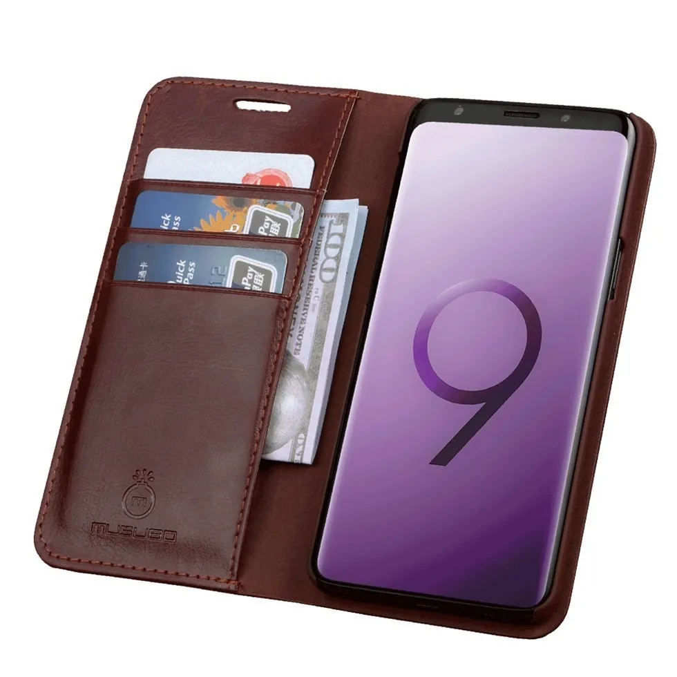 Musubo Business Luxury Case For S10e+ S8 Genuine Leather Flip Cases Cover for Samsung Galaxy Note 8 5 Wallet Bag S9 Plus S7 Edge 25