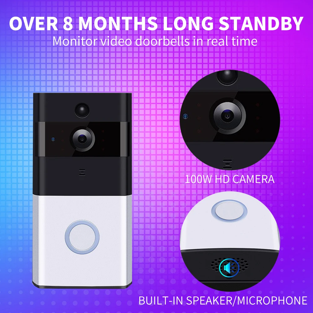 FDBRO Wireless WiFi Video Doorbell Phone 1080P HD Camera Doorphone Remote PIR Motion Home Alarm System Video Intercom Door bell
FDBRO Wireless WiFi Video Doorbell Phone 1080P HD Camera Doorphone Remote PIR Motion Home Alarm System Video Intercom Door bell