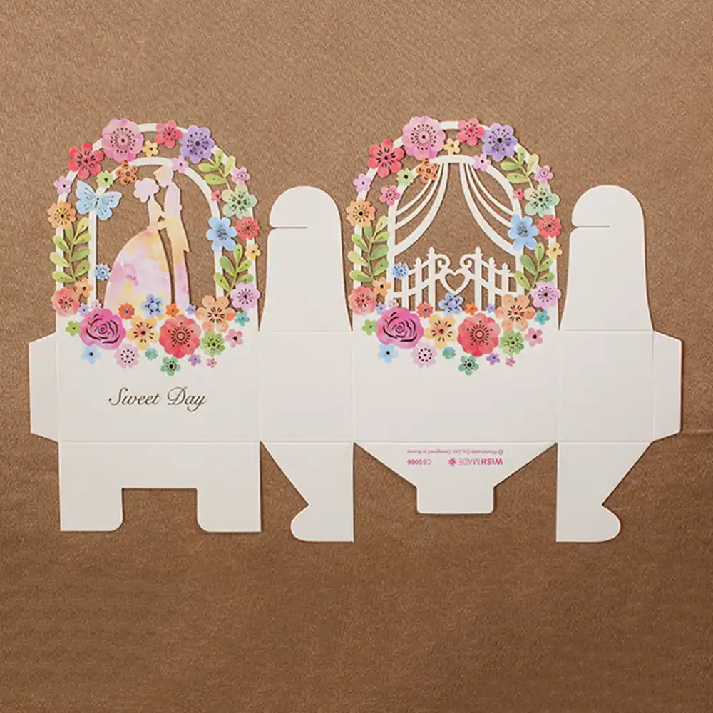 bride laser cut party sweet favors wedding paper candy boxes 1pc