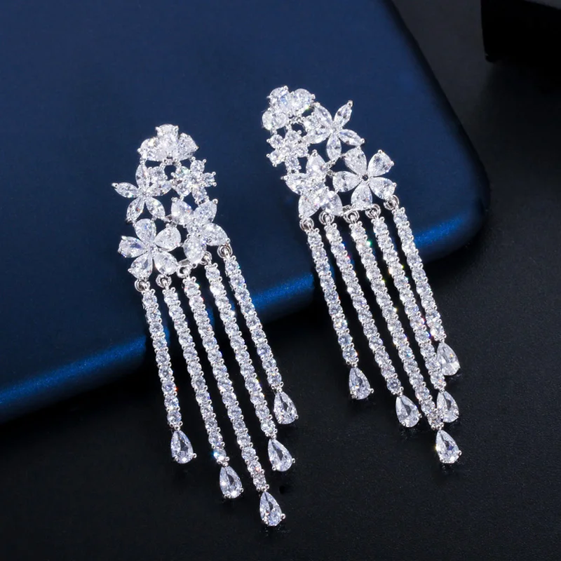 ThreeGraces Brand Unique Design Cubic Zirconia Tassel Flower Long Dangle Earrings Jewelry for Ladies Hot Summer Trendy ER326
ThreeGraces Brand Unique Design Cubic Zirconia Tassel Flower Long Dangle Earrings Jewelry for Ladies Hot Summer Trendy ER326