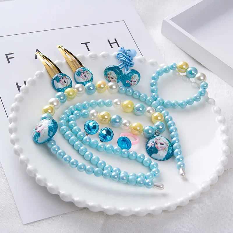 10 pcs/lot Children's Necklace Set Pink Hair Clip Bracelet Ring Earrings Frozen Elsa Princess Hair doll Accessories Hairpin
10 pcs/lot Children's Necklace Set Pink Hair Clip Bracelet Ring Earrings Frozen Elsa Princess Hair doll Accessories Hairpin