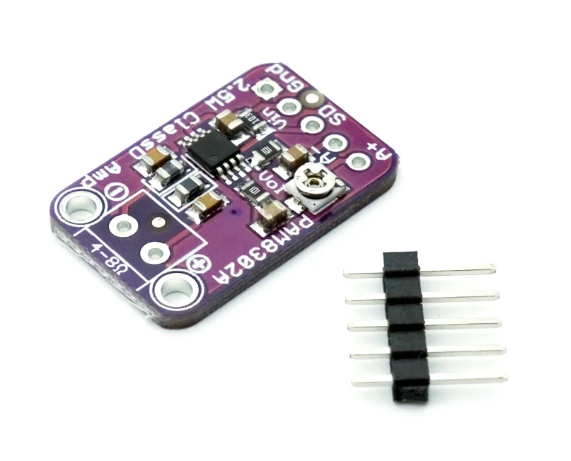 PAM8302 2.5W Single Channel Class D Audio Power Amplifier Module Development Board
PAM8302 2.5W Single Channel Class D Audio Power Amplifier Module Development Board