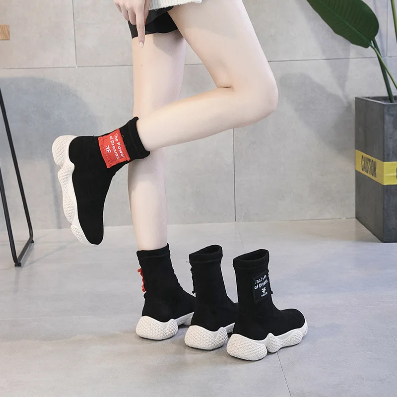 Winter Boots Women Shoes Suede Fashion Mid-calf Sock Boots Plush Warm Platform Flats Slip-on Suede Soft Black Women Boots
Winter Boots Women Shoes Suede Fashion Mid-calf Sock Boots Plush Warm Platform Flats Slip-on Suede Soft Black Women Boots