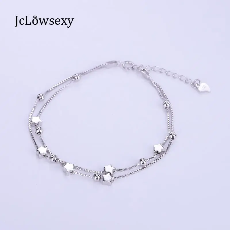 925 Sterling Silver Star Size Adjustable Bracelets & Bangles For Women Fashion Jewelry Two Layer Box Chain Bracelet Female 2018
925 Sterling Silver Star Size Adjustable Bracelets & Bangles For Women Fashion Jewelry Two Layer Box Chain Bracelet Female 2018