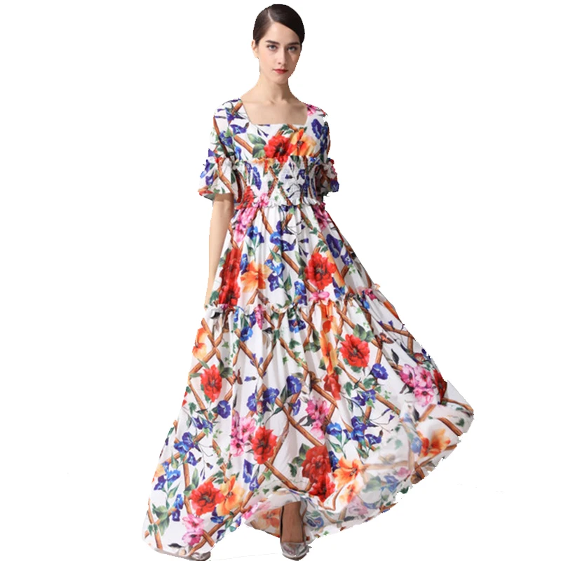 Women Maxi Dresses 2019 High Quality Runway Square Collar Flare Sleeve Floral Printed Elegant Long Dress Vestidos NPD0170
Women Maxi Dresses 2019 High Quality Runway Square Collar Flare Sleeve Floral Printed Elegant Long Dress Vestidos NPD0170