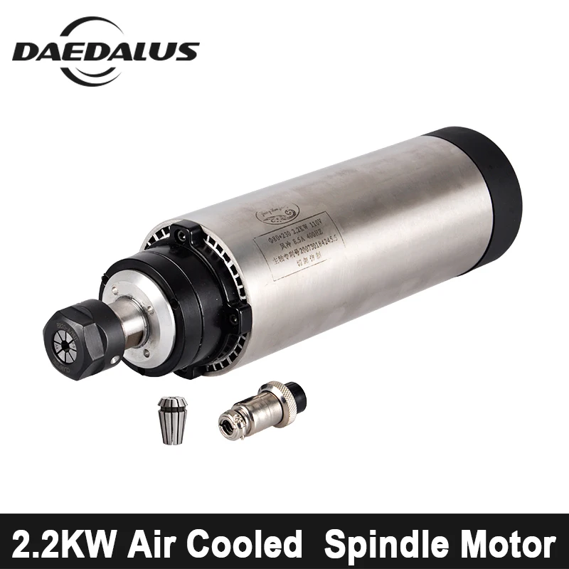 CNC 2.2KW Spindle Motor ER20 80MM Air Cooled Spindle 110V/220V/380V Router Motor Tools With 4 Bearings For Milling Machine 
CNC 2.2KW Spindle Motor ER20 80MM Air Cooled Spindle 110V/220V/380V Router Motor Tools With 4 Bearings For Milling Machine