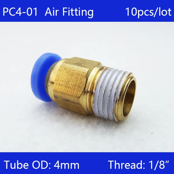 Free shipping HIGH QUALITY 10pcs 4mm to 1/8" Pneumatic Connectors male straight one-touch fittings BSPT PC4-01
Free shipping HIGH QUALITY 10pcs 4mm to 1/8" Pneumatic Connectors male straight one-touch fittings BSPT PC4-01