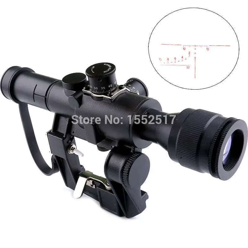 Tactical SVD Dragunov 4x26 Red Illuminated Scope for Hunting Rifle Scope Shooting AK scope
Tactical SVD Dragunov 4x26 Red Illuminated Scope for Hunting Rifle Scope Shooting AK scope