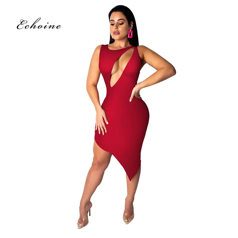 Echoine Women Bodycon Dress Bow Oblique Collar Sexy Hollow Out One Shoulder Sleeveless Irregular Hemline Vestidos Female Clothes
Echoine Women Bodycon Dress Bow Oblique Collar Sexy Hollow Out One Shoulder Sleeveless Irregular Hemline Vestidos Female Clothes