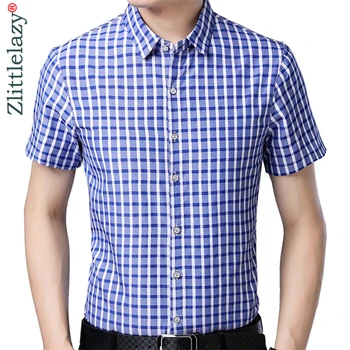 2019 brand casual plaid luxury plus size short sleeve slim fit men shirt summer social dress shirts mens fashions jersey 41608
2019 brand casual plaid luxury plus size short sleeve slim fit men shirt summer social dress shirts mens fashions jersey 41608