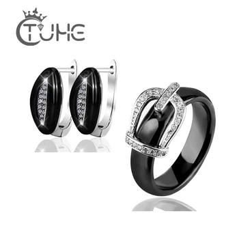 High Quality U Hoop CZ Rhinestone Earring Crown Rings Jewelry Sets Never Fade Ceramic Fashion Wedding Earrings Rings Set
High Quality U Hoop CZ Rhinestone Earring Crown Rings Jewelry Sets Never Fade Ceramic Fashion Wedding Earrings Rings Set
