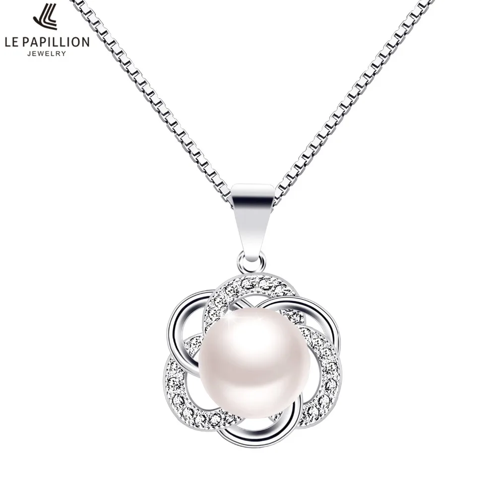 Warme Farben Women Necklace Plated Silver Zircon Flower Pendant Elegant Fresh water pearl Necklace Collares Jewelry Anniversary
Warme Farben Women Necklace Plated Silver Zircon Flower Pendant Elegant Fresh water pearl Necklace Collares Jewelry Anniversary