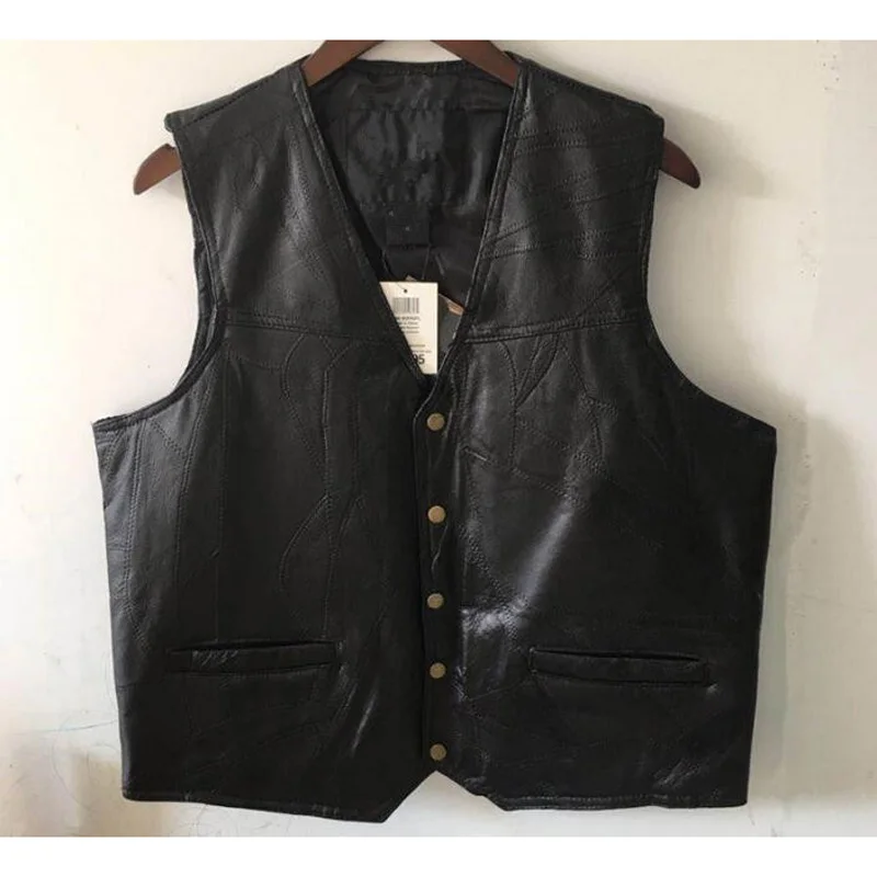 Motorcycle Vest Leather Men Black Waistcoat Male Biker Punk Genuine Leather Button Lace Up Autumn Sleeveless Jacket
Motorcycle Vest Leather Men Black Waistcoat Male Biker Punk Genuine Leather Button Lace Up Autumn Sleeveless Jacket