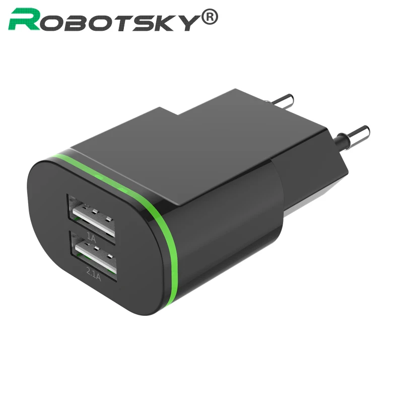 Robotsky 5V 2.1A Fast USB Charge Adapter 2 Port USB Travel Wall Charger EU Plug For Samsung Xiaomi Huawei
Robotsky 5V 2.1A Fast USB Charge Adapter 2 Port USB Travel Wall Charger EU Plug For Samsung Xiaomi Huawei