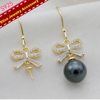 Bowknots Style Pearl Earrings Holder S925 Sterling Silver Earrings Hooks Components Women DIY Pearl Jewelry Findings 3Pairs
Bowknots Style Pearl Earrings Holder S925 Sterling Silver Earrings Hooks Components Women DIY Pearl Jewelry Findings 3Pairs
