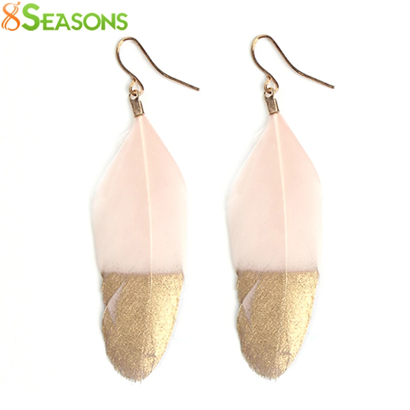 8SEASONS 2017 Trendy Drop Earrings Natural Feather Earrings Painting, About 70mmx 20mm, Post/ Wire Size: (21 gauge), 1 Pair
8SEASONS 2017 Trendy Drop Earrings Natural Feather Earrings Painting, About 70mmx 20mm, Post/ Wire Size: (21 gauge), 1 Pair