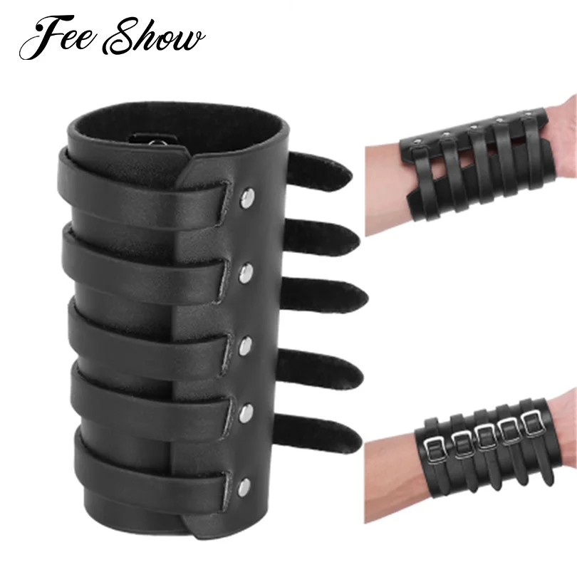 1Pc Black Unisex Punk Faux Leather Adjustable Five Buckles Gauntlet Wristband Wide Medieval Bracers Protective Arm Armor Cuff
1Pc Black Unisex Punk Faux Leather Adjustable Five Buckles Gauntlet Wristband Wide Medieval Bracers Protective Arm Armor Cuff