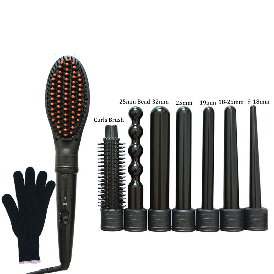 Curling Wand Set 0.35 to 1.25 Inch Travel Ceramic Hair Curler Curling Iron Flat Iron Hair Straightening Brush Comb Choose
Curling Wand Set 0.35 to 1.25 Inch Travel Ceramic Hair Curler Curling Iron Flat Iron Hair Straightening Brush Comb Choose