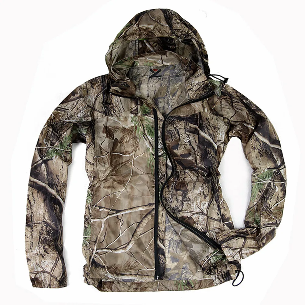 Ультратонкая камуфляжная охотничья куртка с изображением дерева летняя