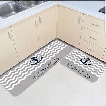 2 Piece Kitchen Mats and Rugs Set Gray and White Nautical Anchor Home Deocr Non Skid Area Runner Doormats Carpet
2 Piece Kitchen Mats and Rugs Set Gray and White Nautical Anchor Home Deocr Non Skid Area Runner Doormats Carpet