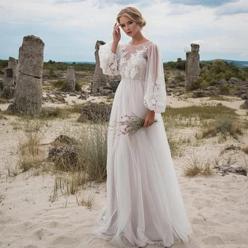 Abiye Wedding Gown Abendkleider Vestido de noiva Custom Made Boho Bridal Dresses Tulle Off Shoulder Appliques Robe De Mariee
Abiye Wedding Gown Abendkleider Vestido de noiva Custom Made Boho Bridal Dresses Tulle Off Shoulder Appliques Robe De Mariee