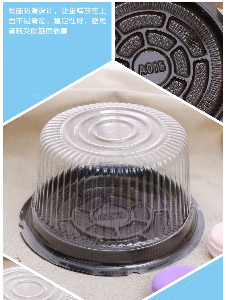 Printed and custom christmas cake boxes 2019 4,5,6,8 Inch Round Cake Box Plastic Packaging Box Plastic
