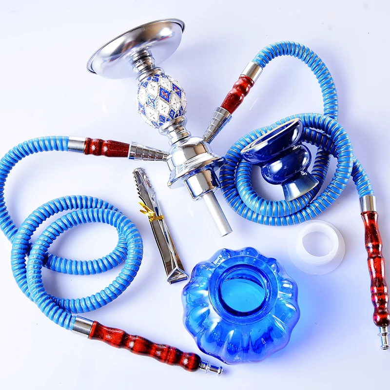 28cm Junior Hookah Set Metal Stem Shisha Nargile Water Smoker Goza Narguile with Metal Tong Disposable Mouthpieces Hubbly Bubbly (5)
