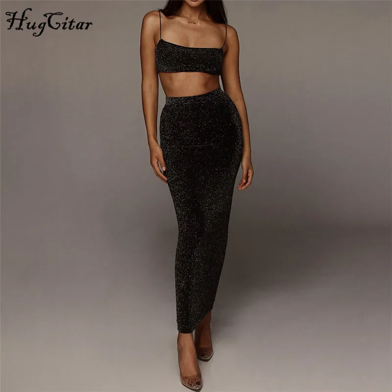 Hugcitar camis skirt 2 pieces set reflective slim spaghetti strapes crop tops high waist skirts club party clothing
Hugcitar camis skirt 2 pieces set reflective slim spaghetti strapes crop tops high waist skirts club party clothing