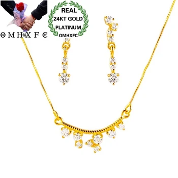 OMHXFC Wholesale European Fashion Woman Girl Party Wedding Gift Vintage Zircon 24KT Gold Necklace+Stud Earrings Jewelry Set ET17
OMHXFC Wholesale European Fashion Woman Girl Party Wedding Gift Vintage Zircon 24KT Gold Necklace+Stud Earrings Jewelry Set ET17