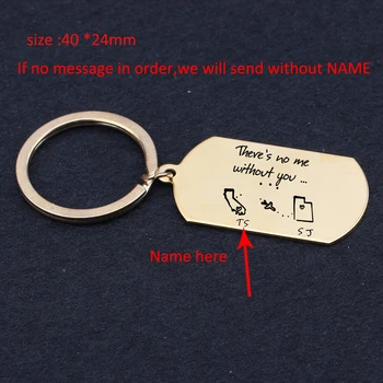 Fashion Keychain Engraved There's No Me Without You Lovers' Trendy Gift Distance Love Long Distance Key Tag Key Ring
Fashion Keychain Engraved There's No Me Without You Lovers' Trendy Gift Distance Love Long Distance Key Tag Key Ring