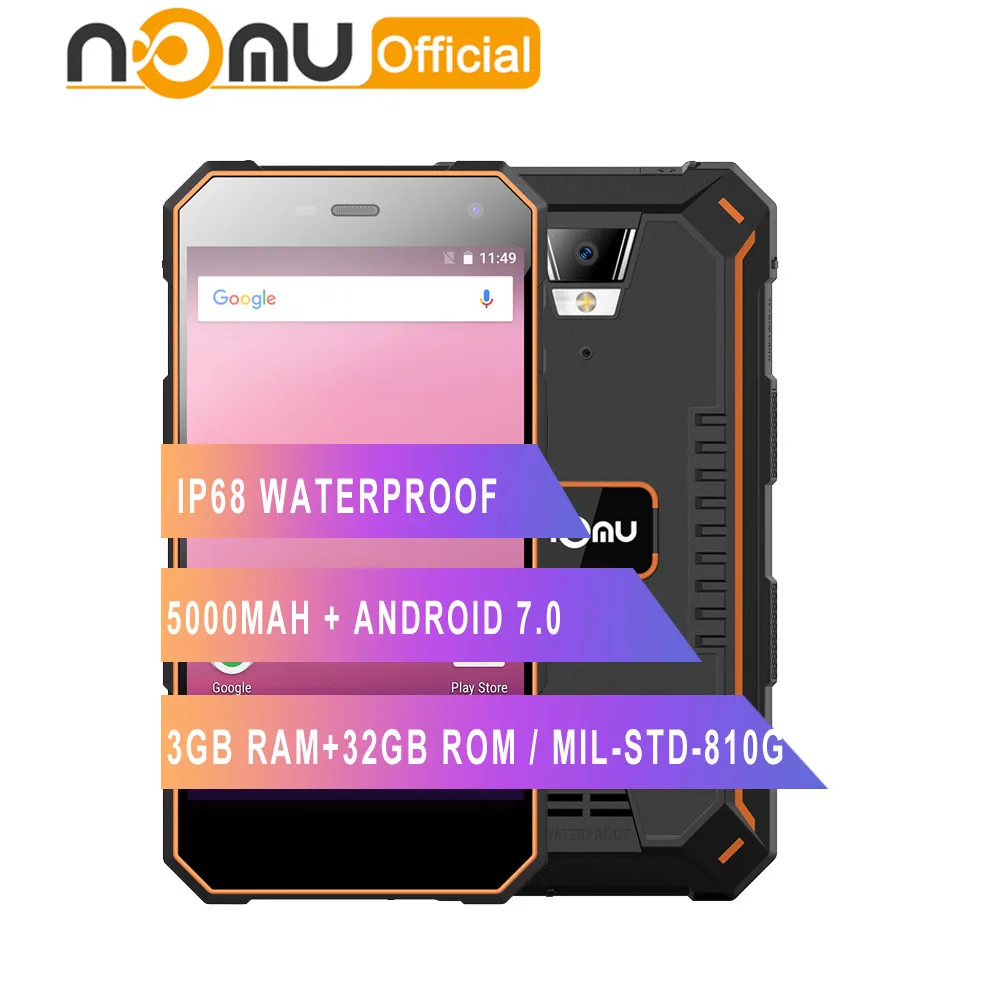 

Nomu S10 Pro Mobile Phone 5000mAh Quick Charge IP68 Waterproof 3GB+32GB 5.0" MTK6737T Quad Core Android 7.0 Rugged mobile phone