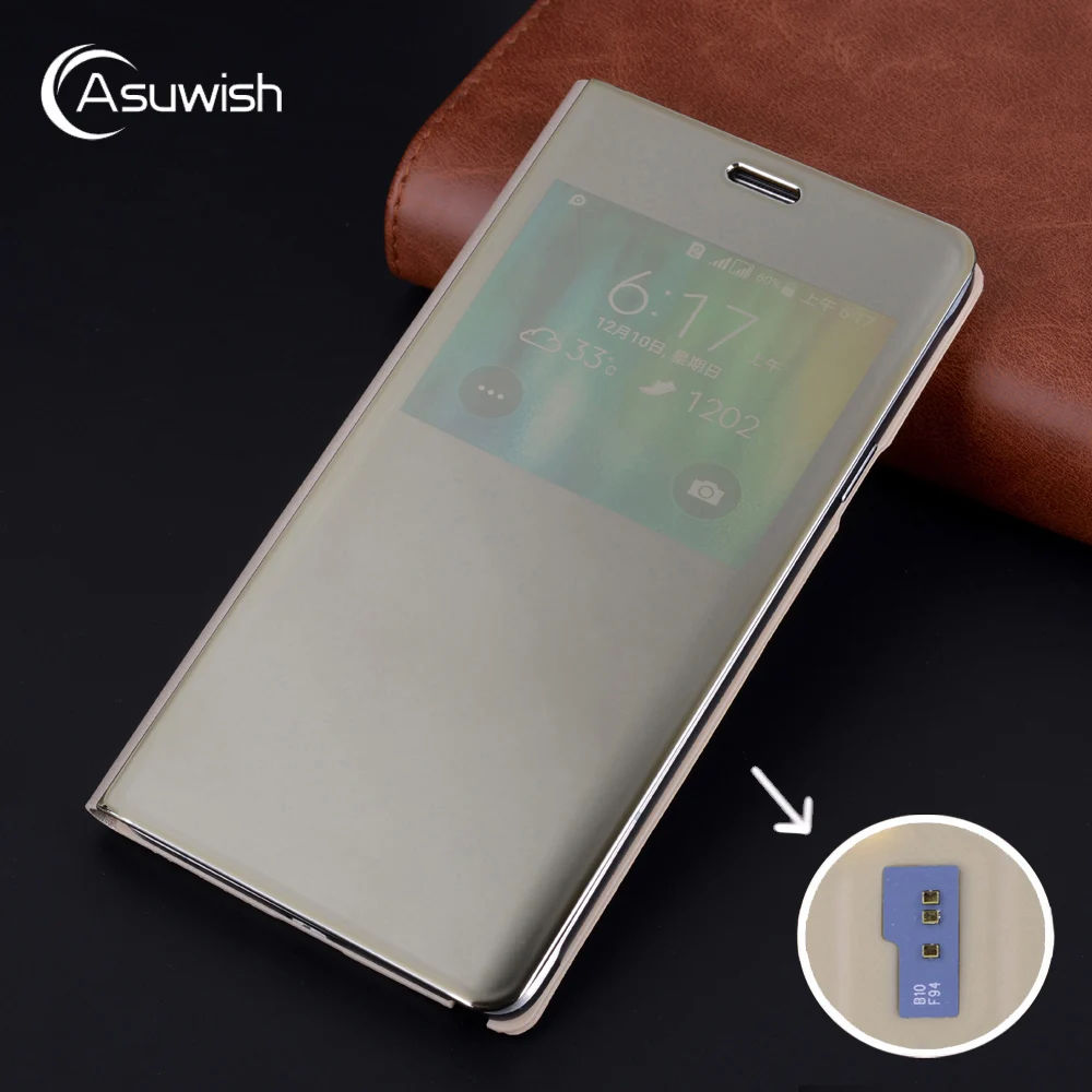 Чехол для Samsung Galaxy Note 4 SM N910 N9100 N910F N910C N910H умный зеркальный чехол с чипом откидной
