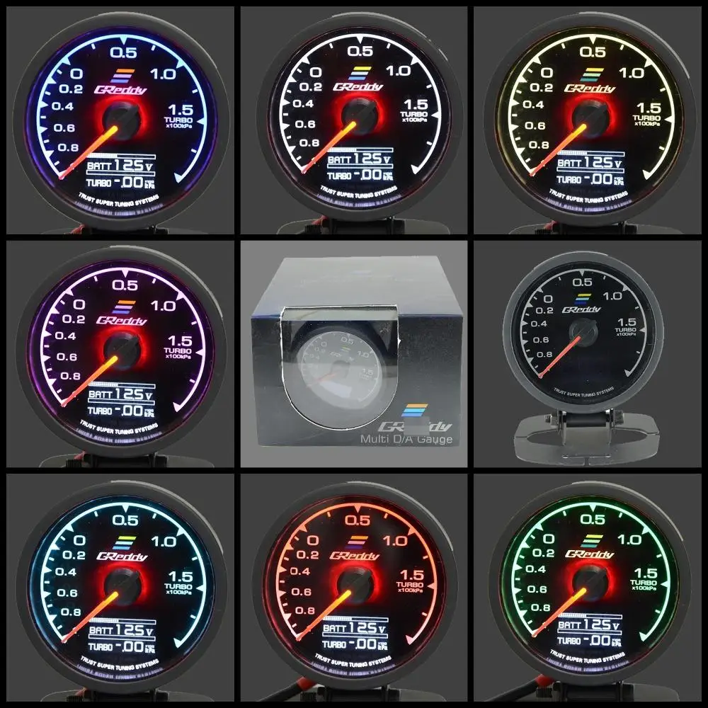 Gre**y Gauge Turbo Boost Gauge 7 Light Colors LCD Display With Voltage Meter Car Gauge 62mm 2.5 Inch With Sensor Greddi Meter
Gre**y Gauge Turbo Boost Gauge 7 Light Colors LCD Display With Voltage Meter Car Gauge 62mm 2.5 Inch With Sensor Greddi Meter