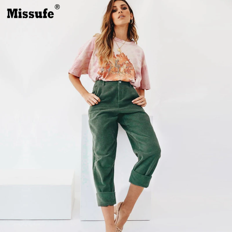 Missufe Autumn Winter Corduroy Casual Pant Solid Pocket Full Length Female Trousers Loose Streetwear High Waist Long Pants Women
Missufe Autumn Winter Corduroy Casual Pant Solid Pocket Full Length Female Trousers Loose Streetwear High Waist Long Pants Women