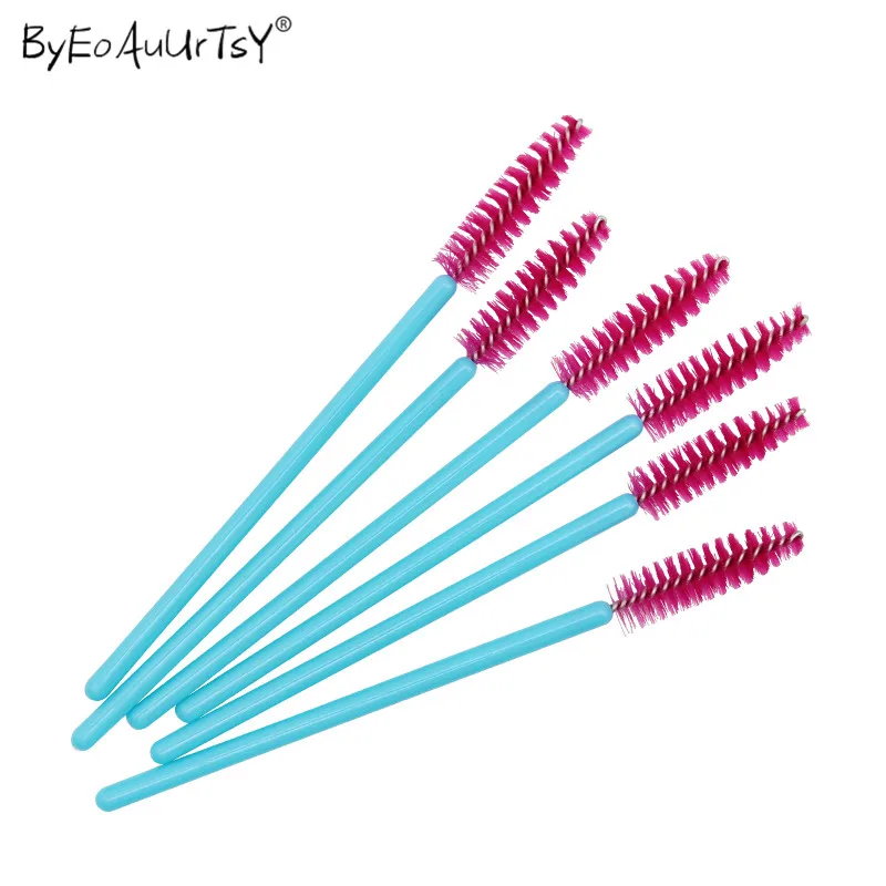 Makeup Brushes 50Pcslot Disposable Eyelash Brushes Lash Extension Mascara Applicator Wand Eyes Lip Cosmetics Brushes Blue (12)