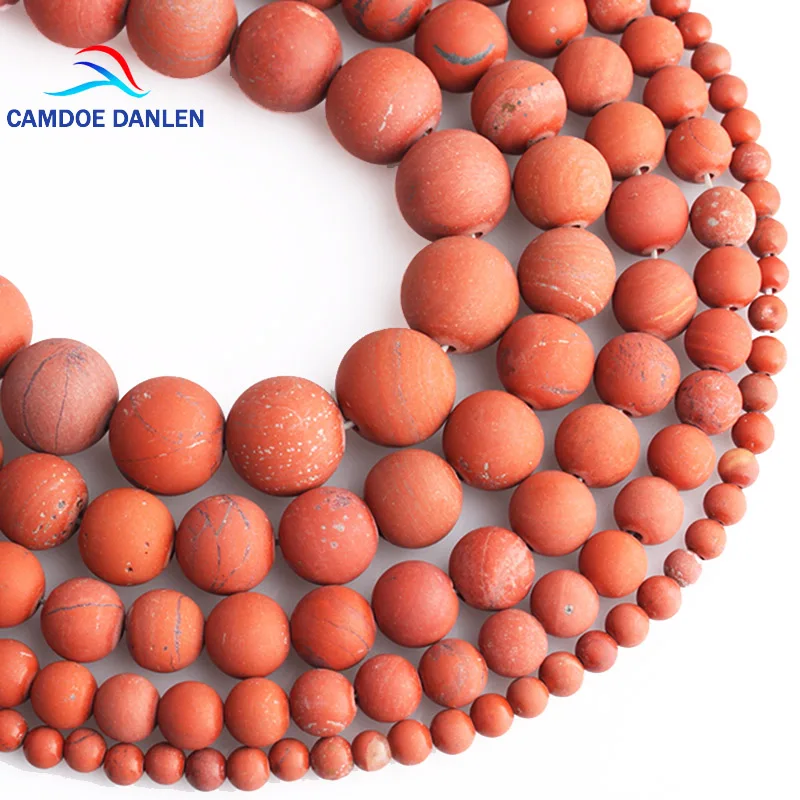 

CAMDOE DANLEN Natural Stone Bead Red Turquoises Round Loose Beads 4 6 8 10 12MM Fit Diy Charms Necklace Beads For Jewelry Making