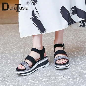 DORATASIA 2019 New Sweet Girl Summer Glitters Platform Sandals Natural Leather Suede Women Casual Wedges Beach Shoes Woman
DORATASIA 2019 New Sweet Girl Summer Glitters Platform Sandals Natural Leather Suede Women Casual Wedges Beach Shoes Woman